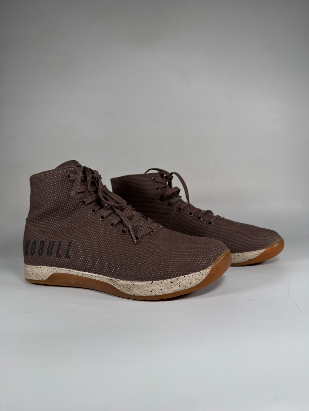 NOBULL Outwork High Top Trainer Brown Shoes  SuperFabric - Mens Size 10.5 W12